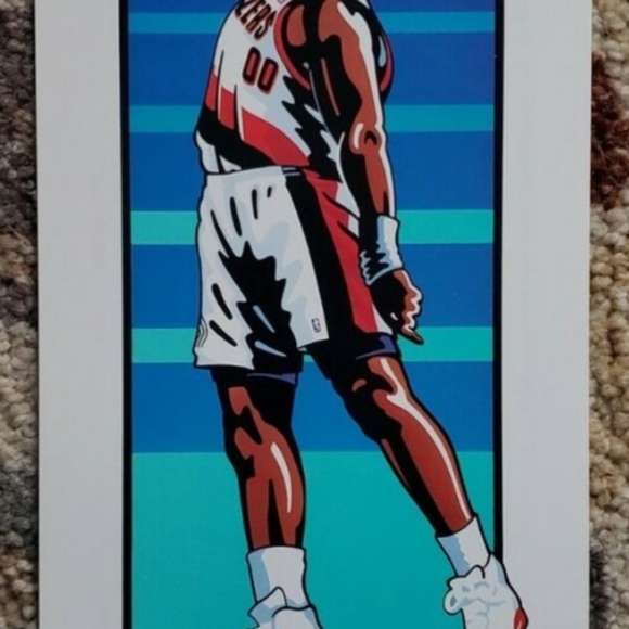 Vintage Portland Trail Blazers 18" x 7" Print Set of 5 1991-92 Playmakers - Picture 4 of 12
